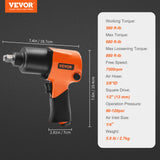 Automotive Repair & Speciality Tools: VEVOR Air Impact Wrench 1/2" Square Drive 880ft-lbs Nut-busting Torque 90-120PSI