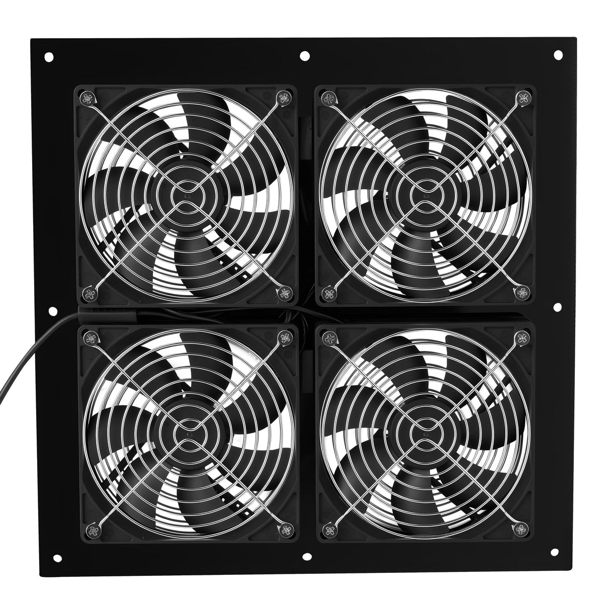 Solar Powered Fan, 25W Solar Panel with 4 Fans, Adjustable Solar Panel Angle, 2668 RPM High-Speed, Flexible Installation, Fast Air Exchange for Greenhouse, Grow Tents, Chicken Coops, Shelters
