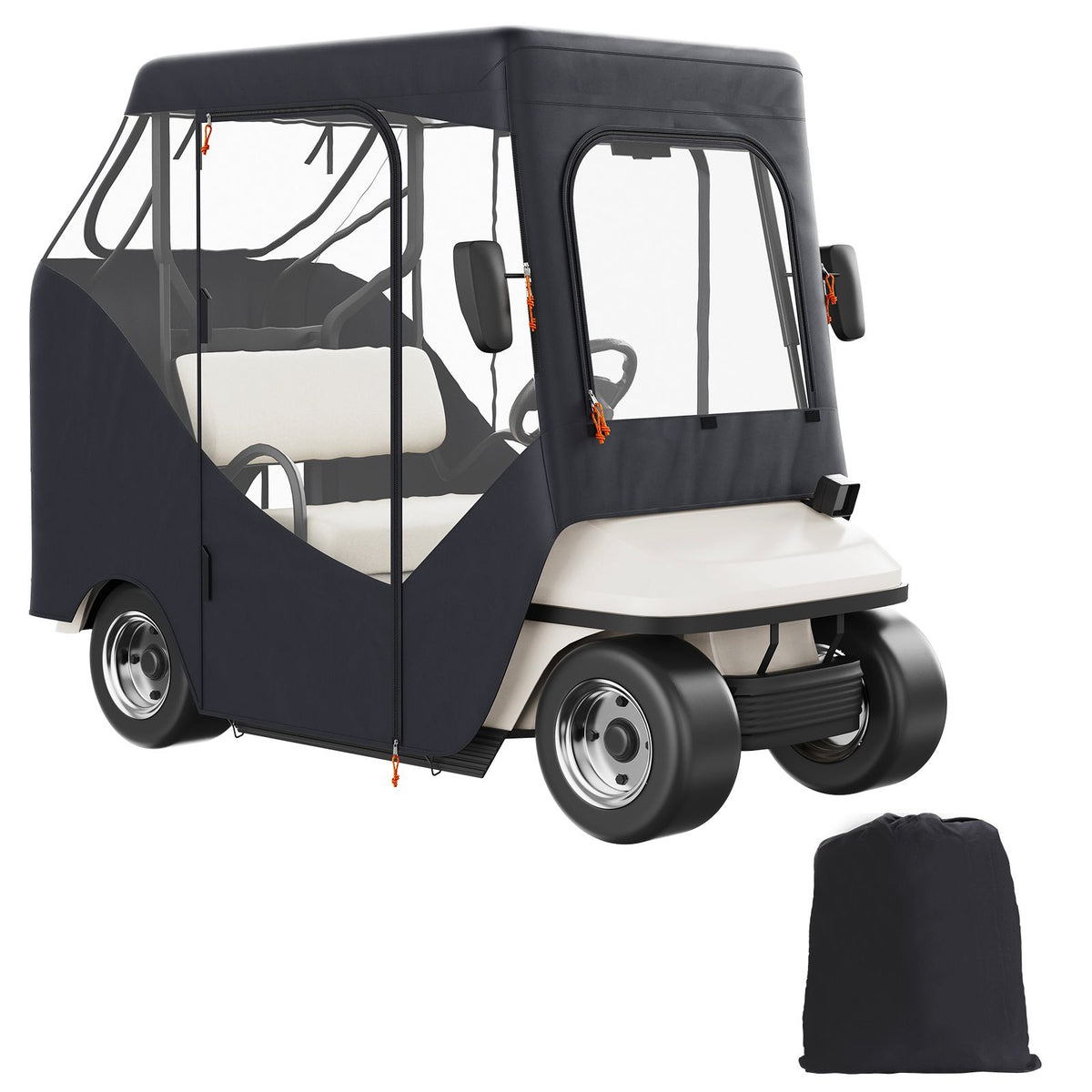 Golf Cart Enclosure, Polyester Driving Enclosure, Club Car Covers Suitable for 2-Seater Golf Carts, Sunproof and Dustproof Outdoor Cart Cover
