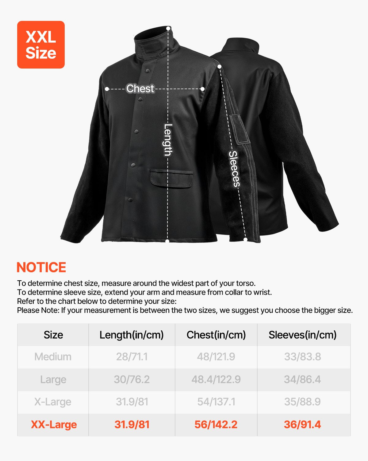 Men's Casual Shoes: VEVOR FR Welding Jacket XXL Size Heavy Duty Cowhide Leather & 9oz FR Cotton