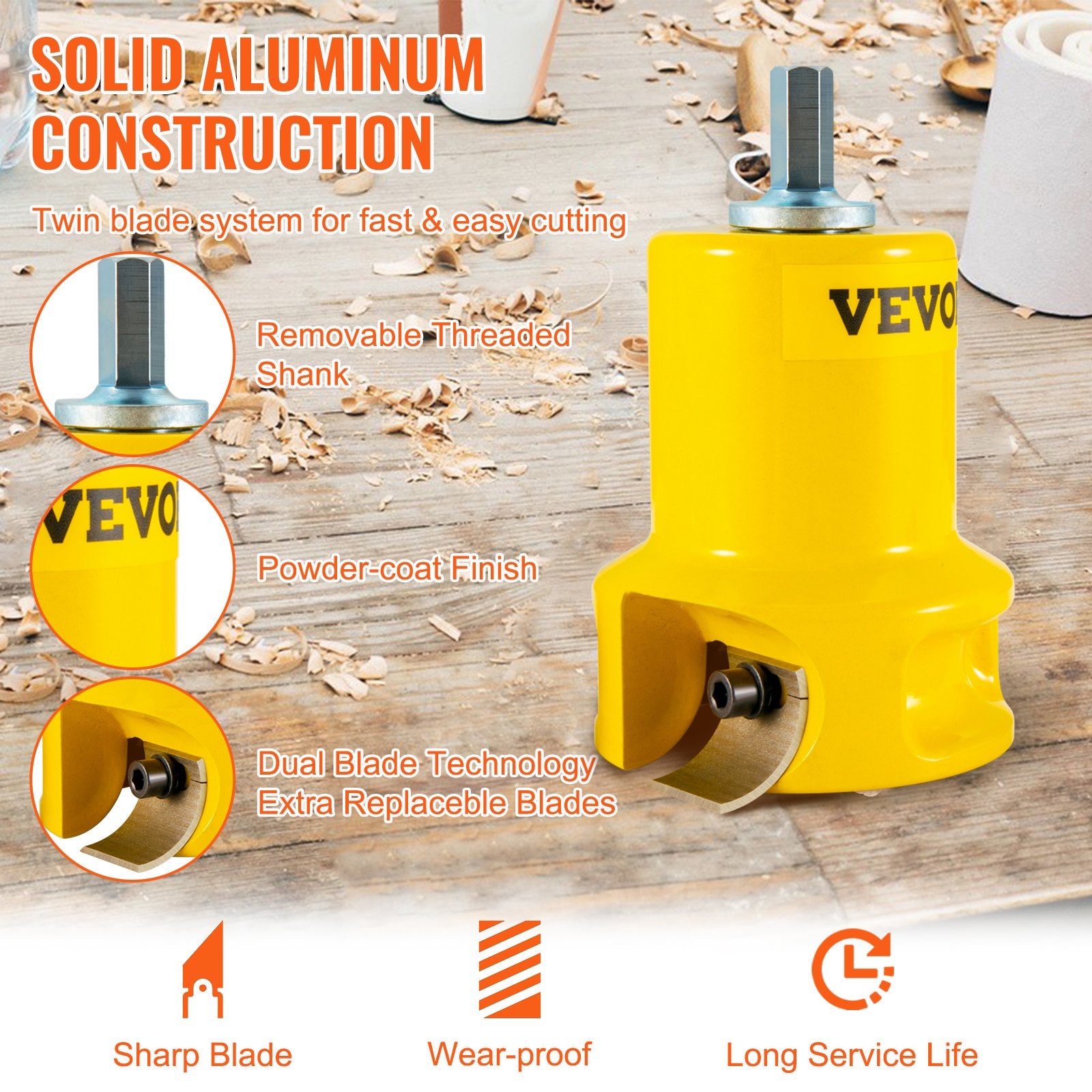 Rebar Cutters: VEVOR Tenon Cutter Log Furniture Kit 1" & 1.5"& 2" w/ Curved Blade for Home DIY