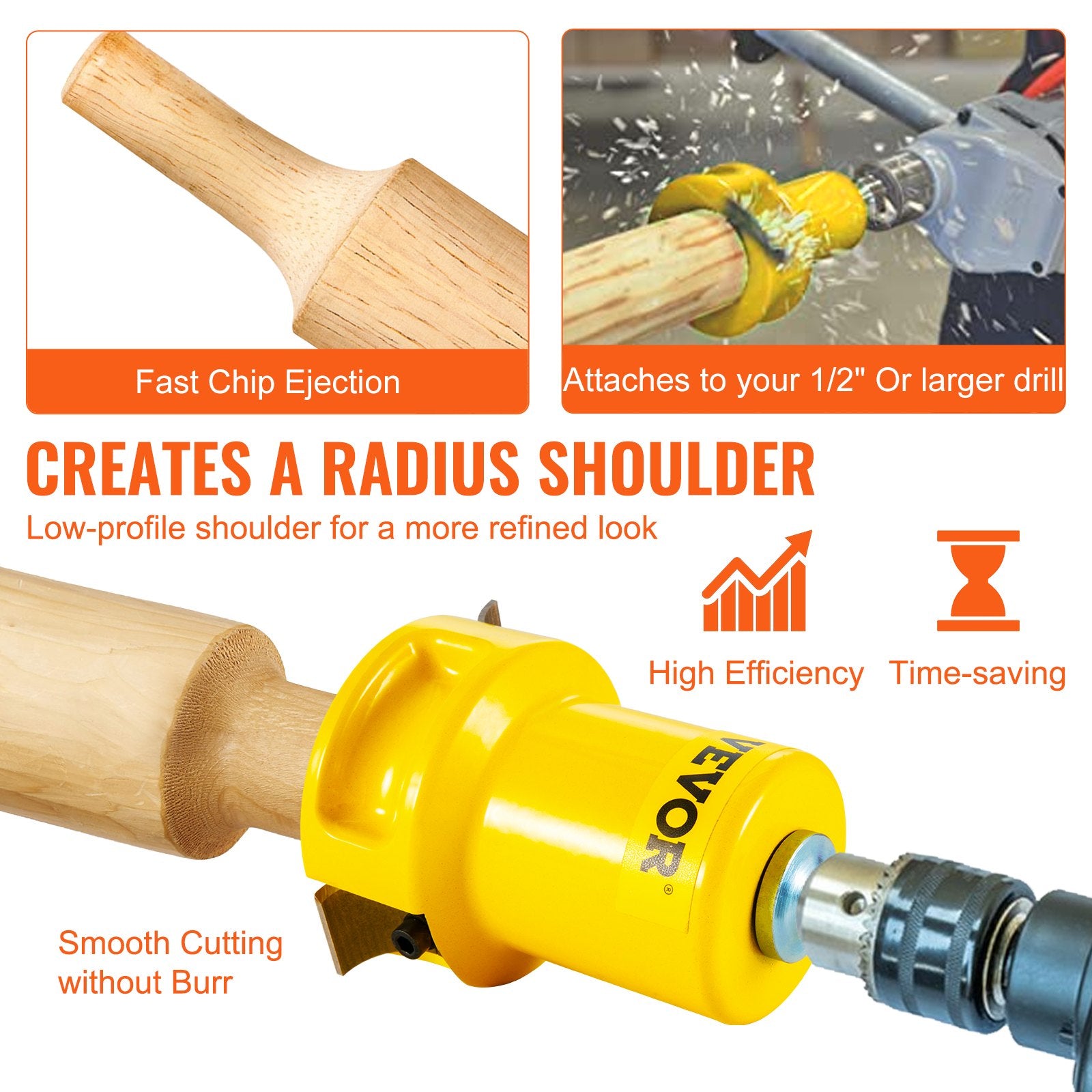 Rebar Cutters: VEVOR Tenon Cutter Log Furniture Kit 1" & 1.5"& 2" w/ Curved Blade for Home DIY