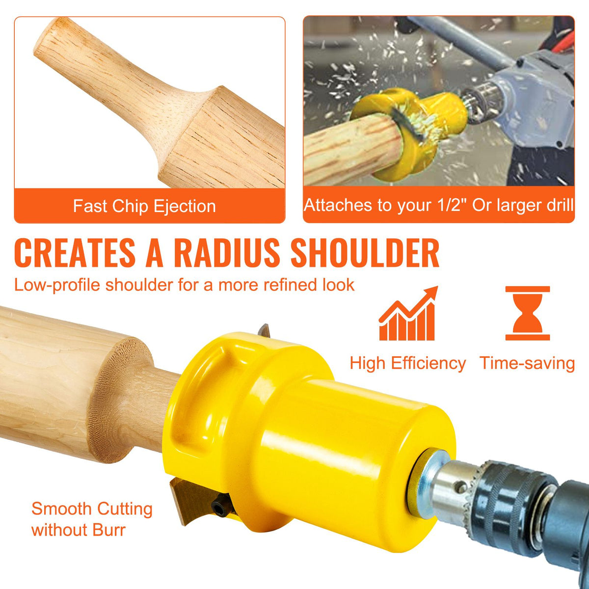 Tenon Cutter, 1\"/25.4mm & 2\"/50.8mm Diameter, with Dual Curved Blades & Button Screws Home Master Kit, Premium Aluminum & Steel Log Furniture Cutter, Commercial Beginner’s Tool for Home DIY