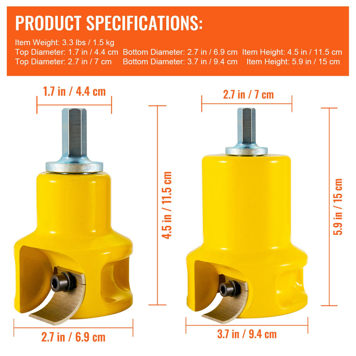 Tenon Cutter, 1\"/25.4mm & 2\"/50.8mm Diameter, with Dual Curved Blades & Button Screws Home Master Kit, Premium Aluminum & Steel Log Furniture Cutter, Commercial Beginner’s Tool for Home DIY