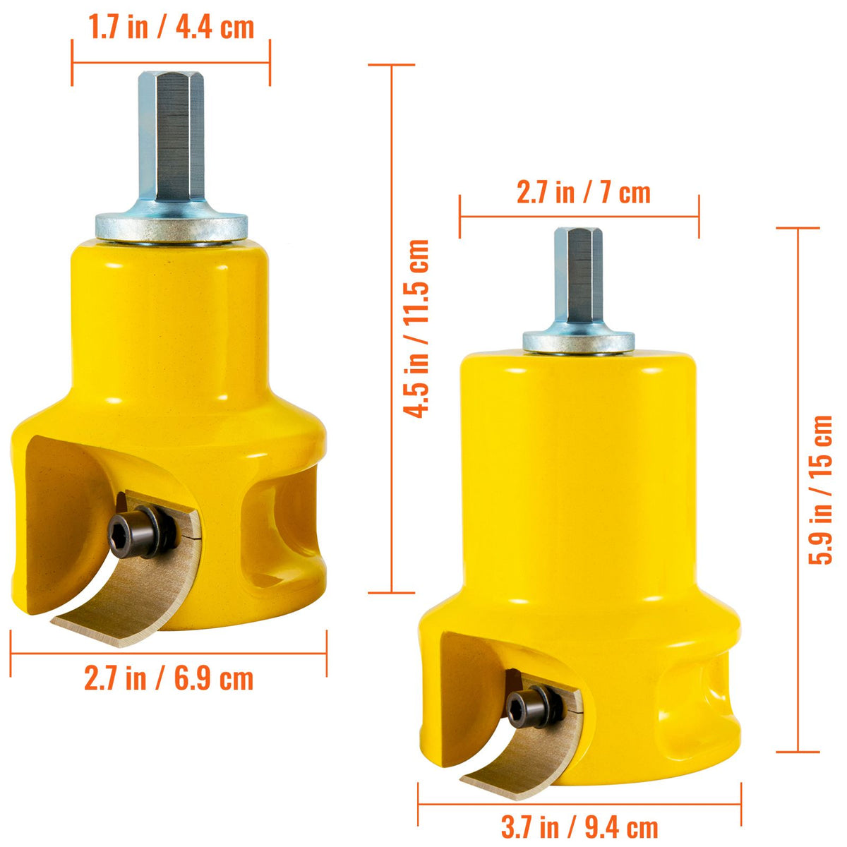 Tenon Cutter, 1\"/25.4mm & 2\"/50.8mm Diameter, with Dual Curved Blades & Button Screws Home Master Kit, Premium Aluminum & Steel Log Furniture Cutter, Commercial Beginner’s Tool for Home DIY