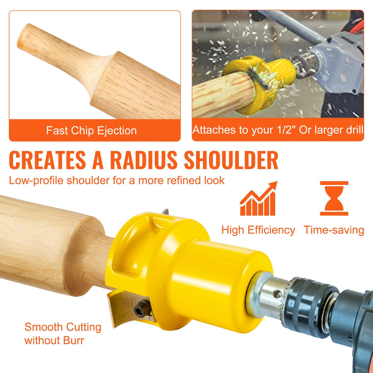 Tenon Cutter, 1.5" / 38 mm Diameter, Premium Aluminum & Steel Log Furniture Cutter, with Dual Curved Blades & Button Screws Home Master Kit, Commercial Woodworking Tool for Home Beginner DIY