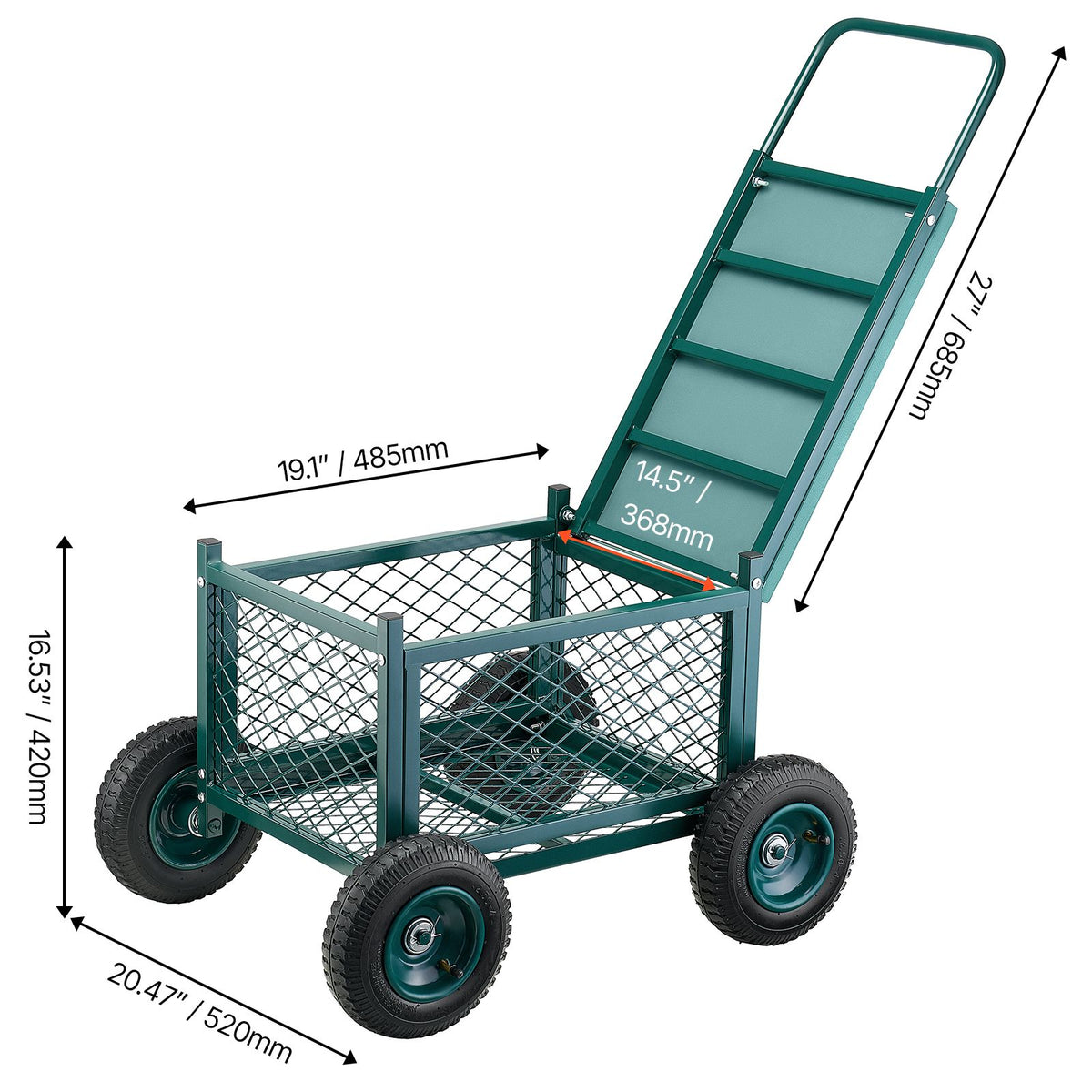 Rolling Garden Cart with Seat, Metal Rolling Garden Work Seat with Wheels, Supports up to 181 kg, Heavy Duty Gardening Cart Scooter, Outdoor Wagon & Stool on Wheels for Lawn, Patio, Backyard