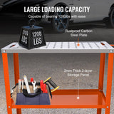 Utility Trolleys: VEVOR 36" x 18" Welding Table, 1200lbs Load Capacity Steel Welding Workbench Table on Wheels, Portable Work Bench with Braking Lockable Casters, 4 Tool Slots, 5/8-inch Fixture Holes, Tool Tray