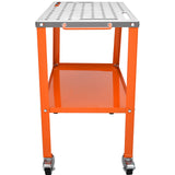 Utility Trolleys: VEVOR 36" x 18" Welding Table, 1200lbs Load Capacity Steel Welding Workbench Table on Wheels, Portable Work Bench with Braking Lockable Casters, 4 Tool Slots, 5/8-inch Fixture Holes, Tool Tray