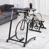 Bicycle Stands & Storage: VEVOR Mobile Cycling Desk Foldable Bike Trainer Fitness Desk with Lockable Wheel