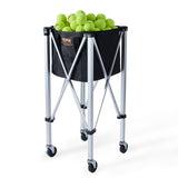 Basketball & Basketball Accessories: VEVOR Foldable Tennis Ball Hopper, Holds 150 Tennis Balls, Lightweight Aluminum Alloy Tennis Ball Basket Cart with Wheels, Removable Bag, Carry Bag, Portable Sports Teaching Cart for Tennis Player