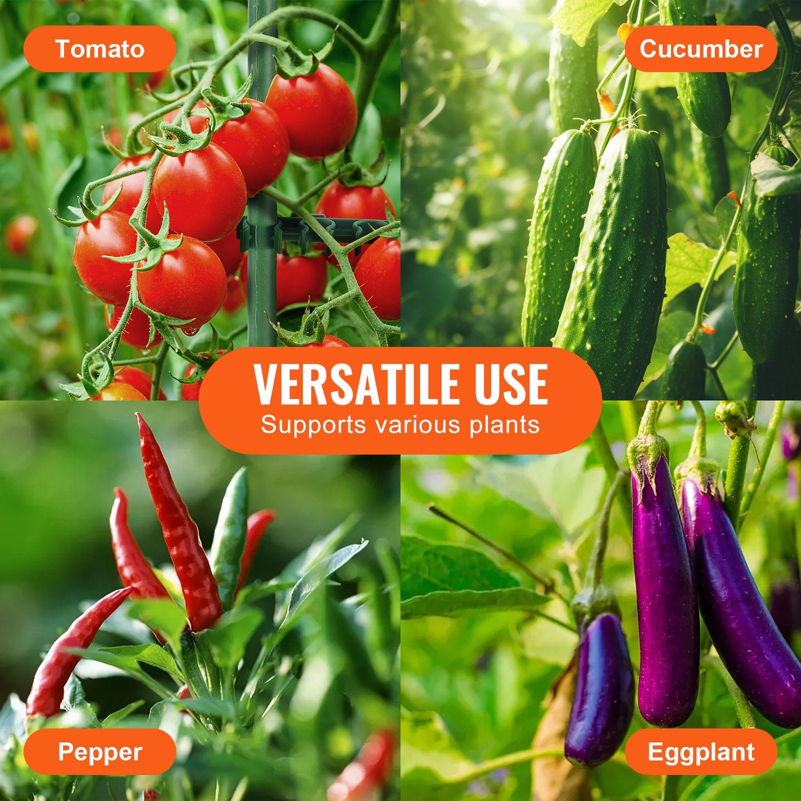 Gardening Tools: VEVOR 6 Packs Tomato Cages for Garden, 1230 mm Tomato Trellis Plant Stakes Support, Stackable Tall Plant Support Cage, for Raised Garden Bed, Vegetables Flowers and Climbing Plants