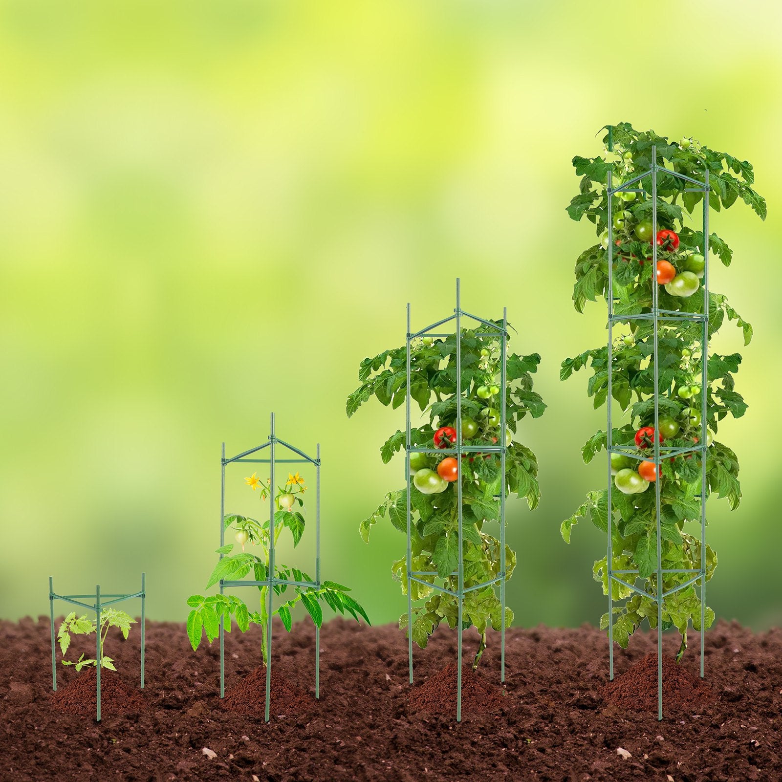 Gardening Tools: VEVOR 6 Packs Tomato Cages for Garden, 1230 mm Tomato Trellis Plant Stakes Support, Stackable Tall Plant Support Cage, for Raised Garden Bed, Vegetables Flowers and Climbing Plants
