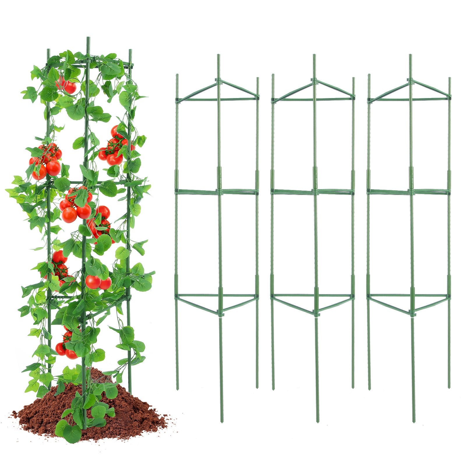 Gardening Tools: VEVOR 6 Packs Tomato Cages for Garden, 1230 mm Tomato Trellis Plant Stakes Support, Stackable Tall Plant Support Cage, for Raised Garden Bed, Vegetables Flowers and Climbing Plants