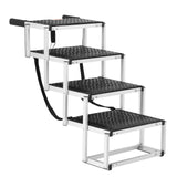 Dog Steps & Ramps: VEVOR Dog Stair for Cars 4-step Folding Dog Steps Aluminum Loads up to 150 lbs, Foldable 24-25.4 in Adjustable Height