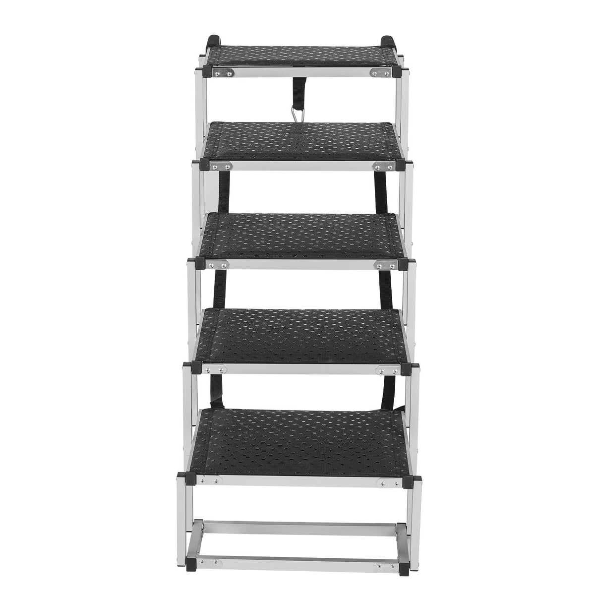 Dog Stair for Cars, Wide 5-step Dog Car Steps, Folding Dog Car Ramp with Nonslip Surface, Portable Pet Steps Lightweight Aluminum for Car, SUV and Truck, Supports up to 150 lbs