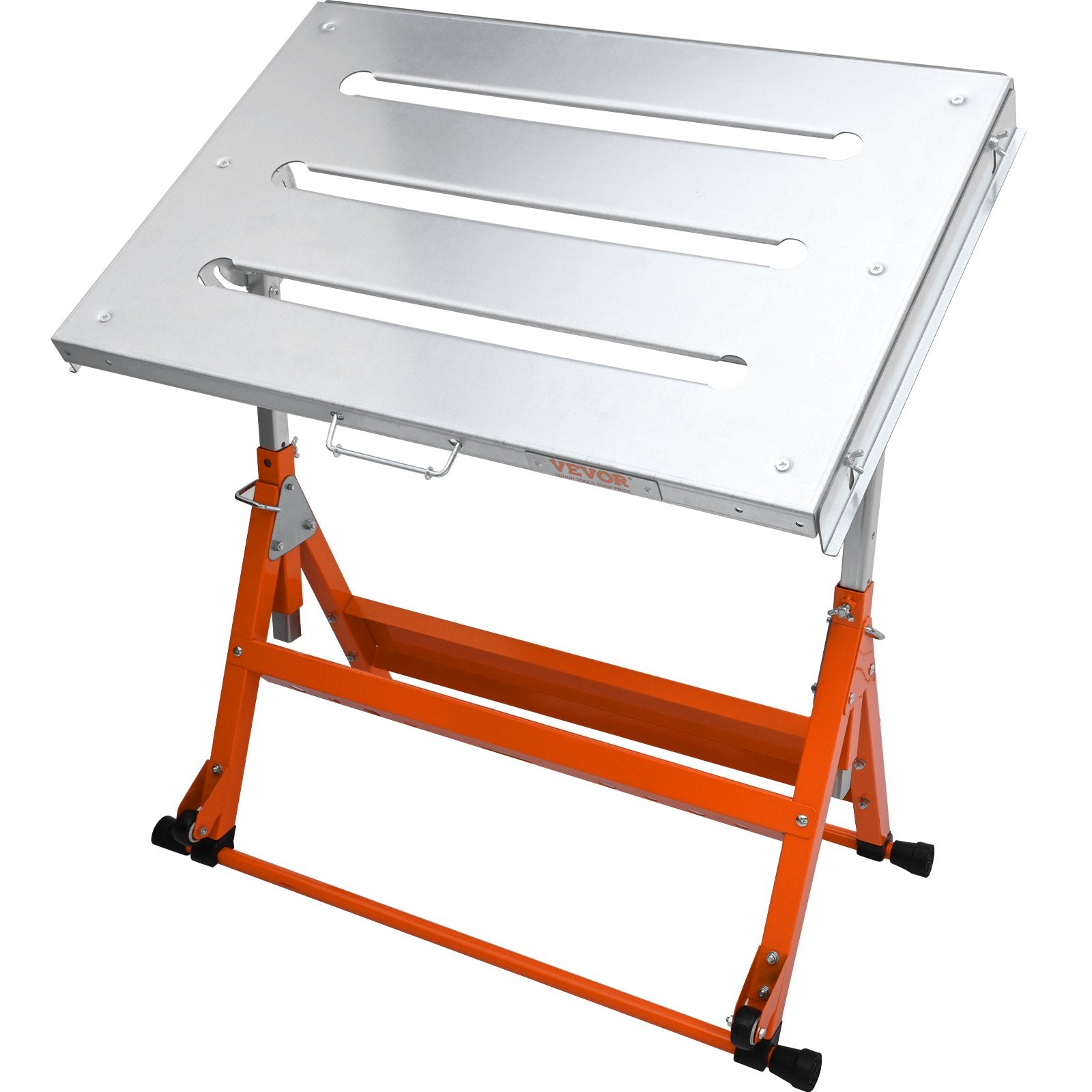 Tool Sockets: VEVOR Welding Table 30" x 20", 400lbs Load Capacity Steel Welding Workbench Table on Wheels, Folding Work Bench with Three 1.1" Slot, 3 Tilt Angles, Adjustable Height, Retractable Guide Rails
