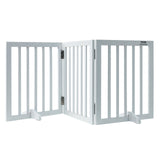 Cat & Dog Flaps: VEVOR Free Standing Dog Gate, 24" H x 60" W Freestanding Pet Gate, 3 Panels Foldable Dog Gate for Wide and Narrow Passageways, Expandable Dog Barrier with Silent Foot Support for Indoor, White