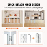 Cat & Dog Flaps: VEVOR Free Standing Dog Gate, 24" H x 60" W Freestanding Pet Gate, 3 Panels Foldable Dog Gate for Wide and Narrow Passageways, Expandable Dog Barrier with Silent Foot Support for Indoor, White