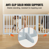 Cat & Dog Flaps: VEVOR Free Standing Dog Gate, 24" H x 60" W Freestanding Pet Gate, 3 Panels Foldable Dog Gate for Wide and Narrow Passageways, Expandable Dog Barrier with Silent Foot Support for Indoor, White