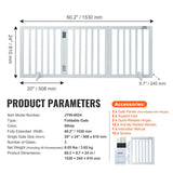Cat & Dog Flaps: VEVOR Free Standing Dog Gate, 24" H x 60" W Freestanding Pet Gate, 3 Panels Foldable Dog Gate for Wide and Narrow Passageways, Expandable Dog Barrier with Silent Foot Support for Indoor, White