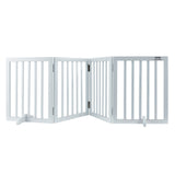 Dog Playpens & Gates: VEVOR Free Standing Dog Gate, 24" H x 80.3" W Freestanding Pet Gate, 4 Panels Foldable Dog Gate for Wide and Narrow Passageways, Expandable Dog Barrier with Silent Foot Support for Indoor, White