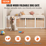 Dog Playpens & Gates: VEVOR Free Standing Dog Gate, 24" H x 80.3" W Freestanding Pet Gate, 4 Panels Foldable Dog Gate for Wide and Narrow Passageways, Expandable Dog Barrier with Silent Foot Support for Indoor, White