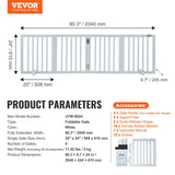 Dog Playpens & Gates: VEVOR Free Standing Dog Gate, 24" H x 80.3" W Freestanding Pet Gate, 4 Panels Foldable Dog Gate for Wide and Narrow Passageways, Expandable Dog Barrier with Silent Foot Support for Indoor, White