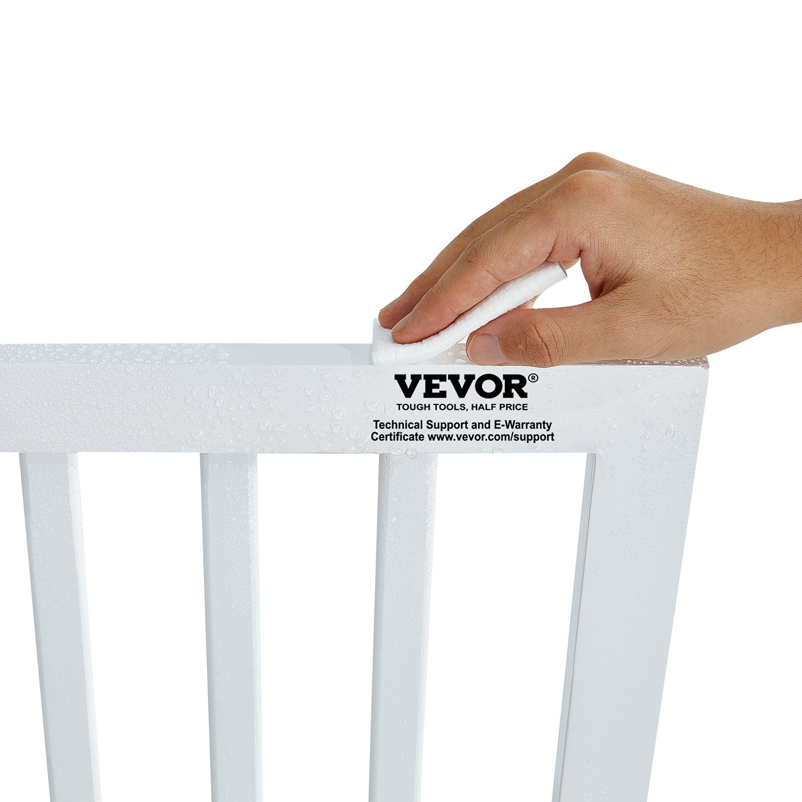 Dog Playpens & Gates: VEVOR Free Standing Dog Gate, 24" H x 80.3" W Freestanding Pet Gate, 4 Panels Foldable Dog Gate for Wide and Narrow Passageways, Expandable Dog Barrier with Silent Foot Support for Indoor, White