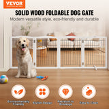 Dog Playpens & Gates: VEVOR Free Standing Dog Gate, 32" H x 96.5" W Freestanding Pet Gate, 4 Panels Foldable Dog Gate for Wide and Narrow Passageways, Expandable Dog Barrier with Silent Foot Support for Indoor, White