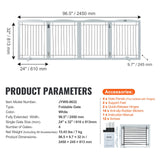 Dog Playpens & Gates: VEVOR Free Standing Dog Gate, 32" H x 96.5" W Freestanding Pet Gate, 4 Panels Foldable Dog Gate for Wide and Narrow Passageways, Expandable Dog Barrier with Silent Foot Support for Indoor, White