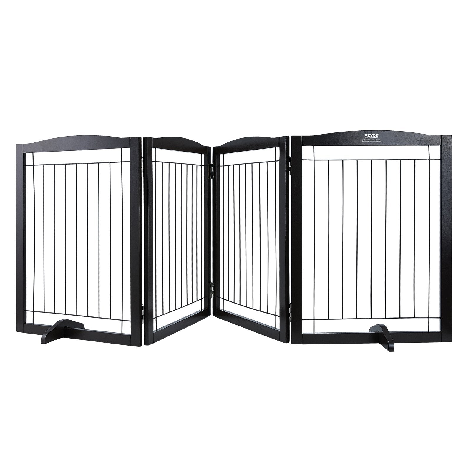 Dog Playpens & Gates: VEVOR Free Standing Dog Gate 32x96.5 inch Freestanding Pet Gate Foldable Brown