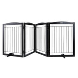 Dog Playpens & Gates: VEVOR Free Standing Dog Gate 32x96.5 inch Freestanding Pet Gate Foldable Brown