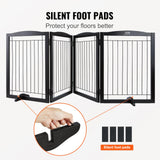 Dog Playpens & Gates: VEVOR Free Standing Dog Gate 32x96.5 inch Freestanding Pet Gate Foldable Brown
