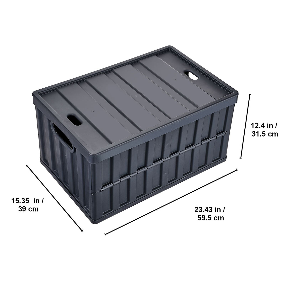 Collapsible Storage Bins with Lids, 65L 3 Packs, Folding Plastic Stackable Utility Crates with Handles, Large Heavy Duty Containers for Clothes, Toys, Books, Snack, Shoes, and Grocery Organizing