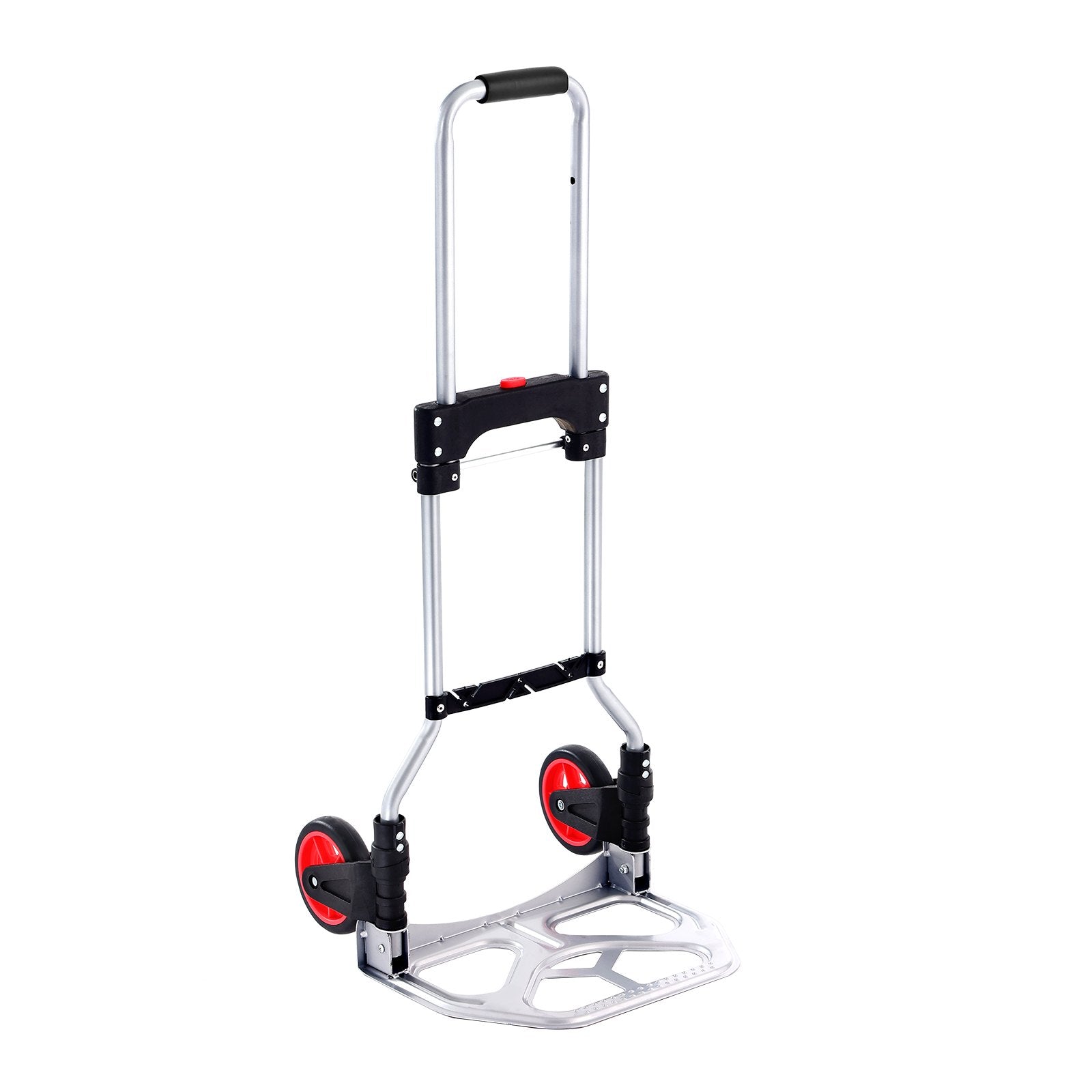 Drums: VEVOR Folding Hand Truck, 80 kg Load Capacity, Aluminum Portable Cart, Convertible Hand Truck and Dolly with Telescoping Handle and Rubber Wheels, Ultra Lightweight Super Strong for Moving Warehouse