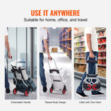 Drums: VEVOR Folding Hand Truck, 80 kg Load Capacity, Aluminum Portable Cart, Convertible Hand Truck and Dolly with Telescoping Handle and Rubber Wheels, Ultra Lightweight Super Strong for Moving Warehouse