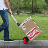 Drums: VEVOR Folding Hand Truck, 80 kg Load Capacity, Aluminum Portable Cart, Convertible Hand Truck and Dolly with Telescoping Handle and Rubber Wheels, Ultra Lightweight Super Strong for Moving Warehouse