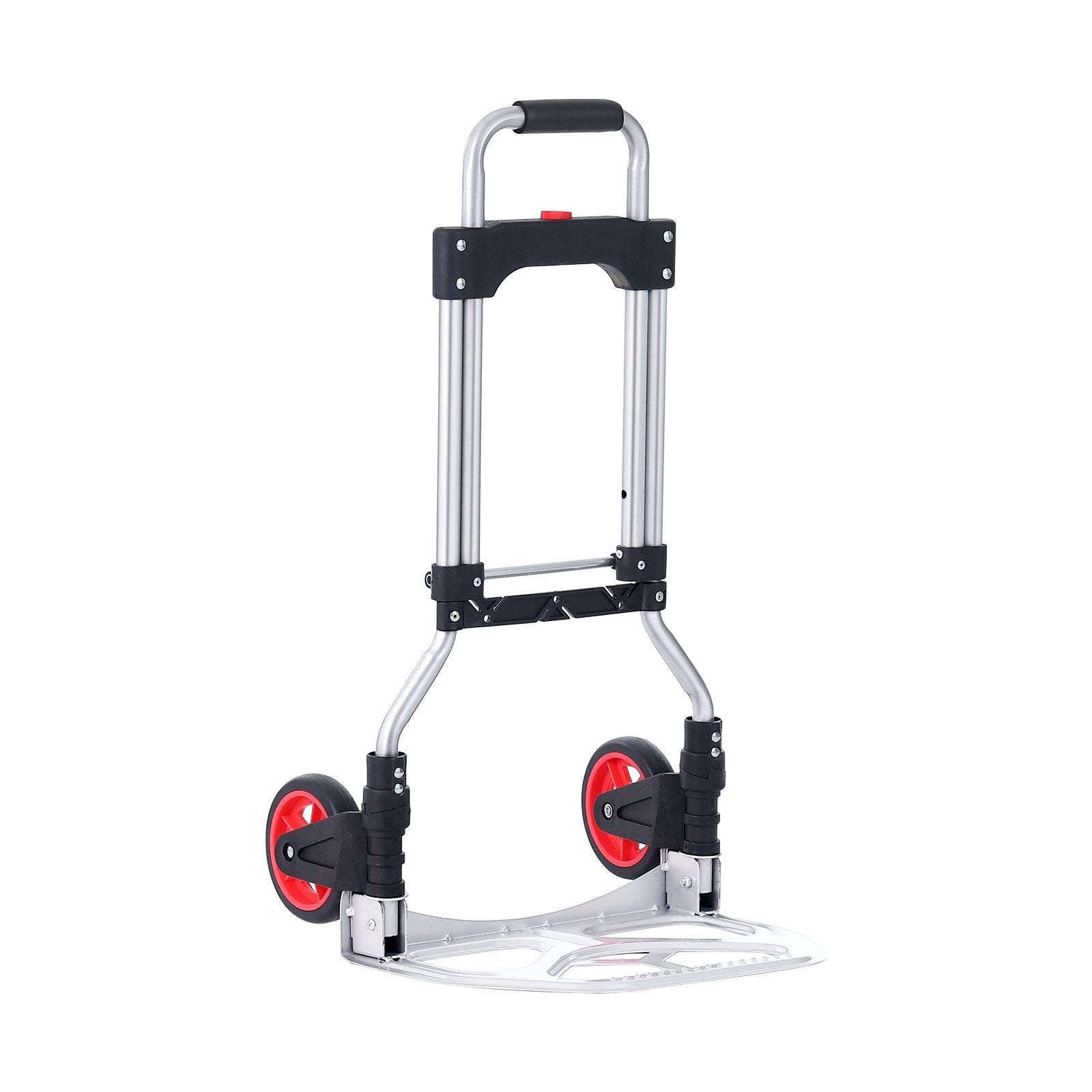Drums: VEVOR Folding Hand Truck, 80 kg Load Capacity, Aluminum Portable Cart, Convertible Hand Truck and Dolly with Telescoping Handle and Rubber Wheels, Ultra Lightweight Super Strong for Moving Warehouse