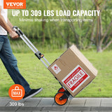 Cat Carriers & Crates: VEVOR Folding Hand Truck, 140 kg Load Capacity, Aluminum Portable Cart, Convertible Hand Truck and Dolly with Telescoping Handle and PP+TPR Wheels, Ultra Lightweight Super Strong for Moving Warehouse