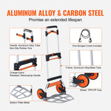 Cat Carriers & Crates: VEVOR Folding Hand Truck, 140 kg Load Capacity, Aluminum Portable Cart, Convertible Hand Truck and Dolly with Telescoping Handle and PP+TPR Wheels, Ultra Lightweight Super Strong for Moving Warehouse