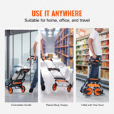 Cat Carriers & Crates: VEVOR Folding Hand Truck, 140 kg Load Capacity, Aluminum Portable Cart, Convertible Hand Truck and Dolly with Telescoping Handle and PP+TPR Wheels, Ultra Lightweight Super Strong for Moving Warehouse