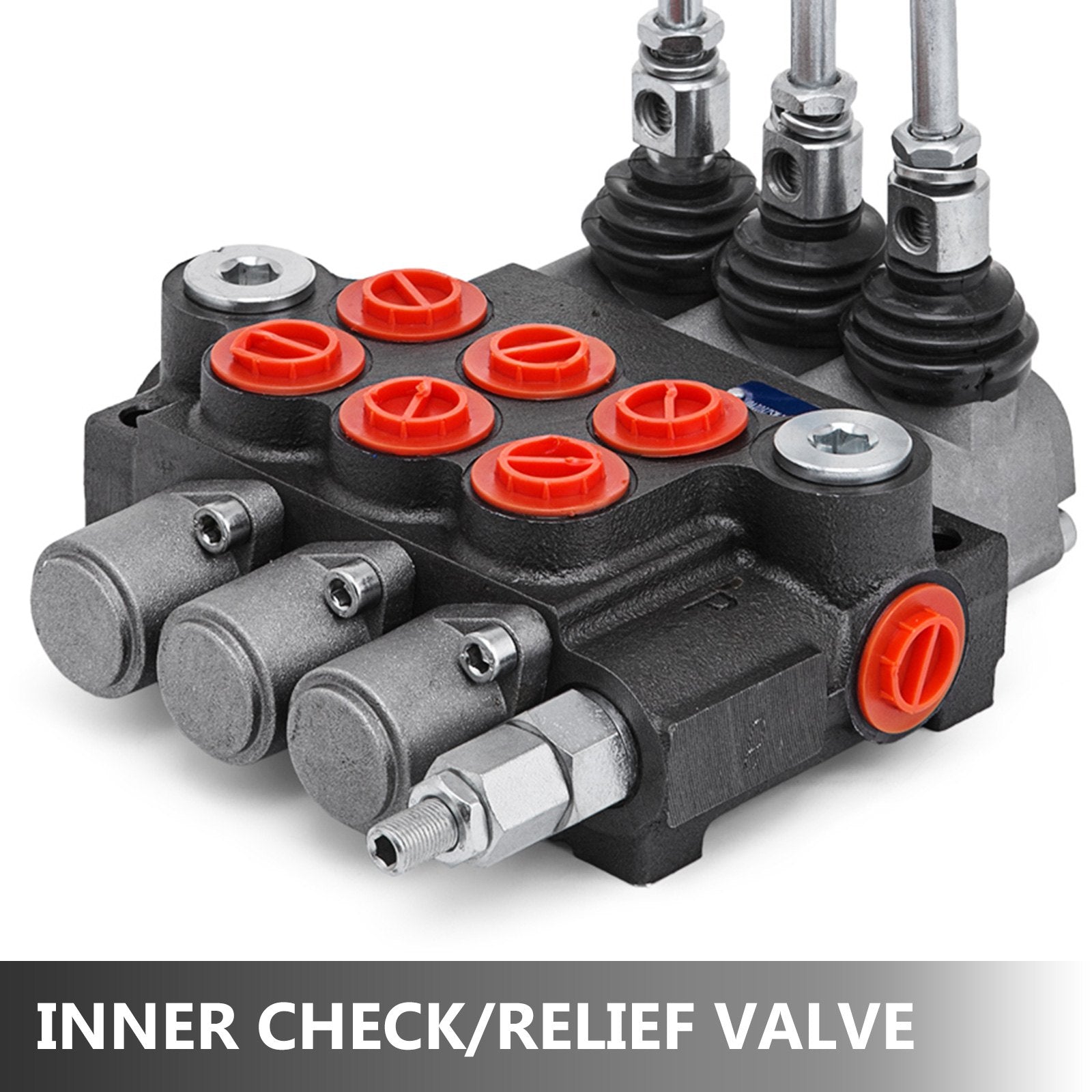 3 Spool Hydraulic Control Valve 11GPM Hydraulic Directional Control Valve Double Acting Hydraulic Valve for Tractors Loaders Tanks