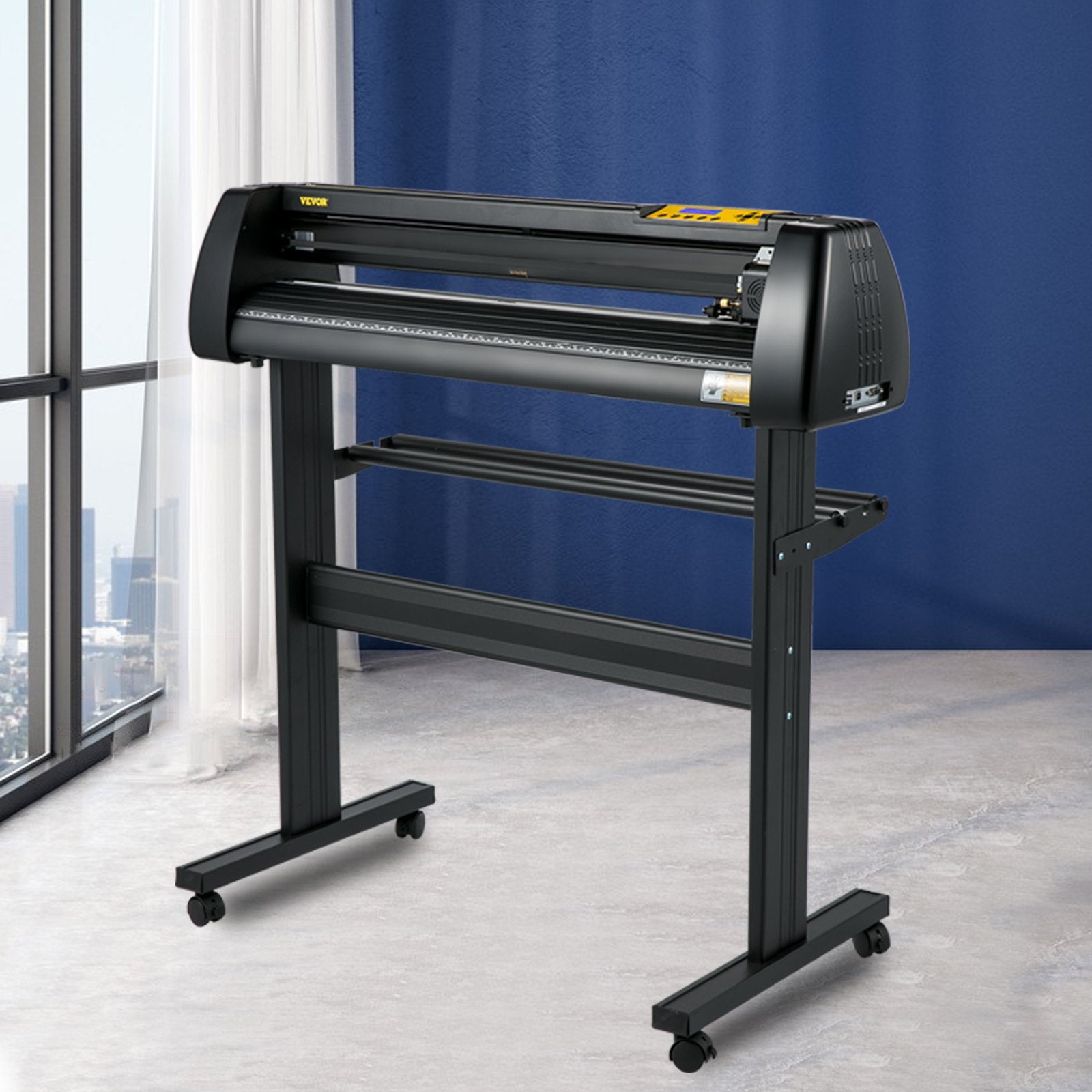 Cutters: VEVOR 28 Inch Vinyl Cutter Machine With Floor Stand Vinly Sign Cutting Plotter Starter Bundle Kit Software Adjustable Force & Speed