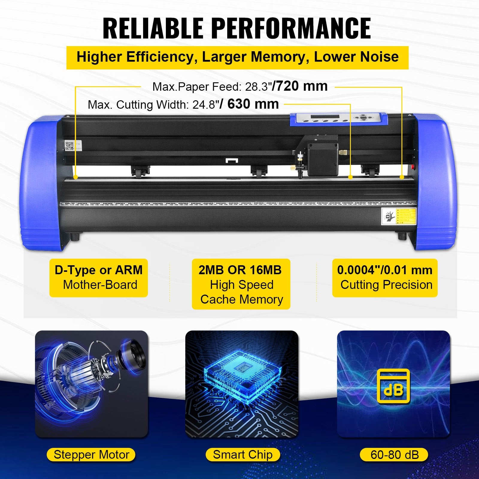 Audio Accessories: VEVOR 720mm Vinyl Cutter/Plotter Sign Cut Machine Software 20 Blades LCD Black