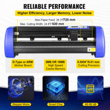 Audio Accessories: VEVOR 720mm Vinyl Cutter/Plotter Sign Cut Machine Software 20 Blades LCD Black