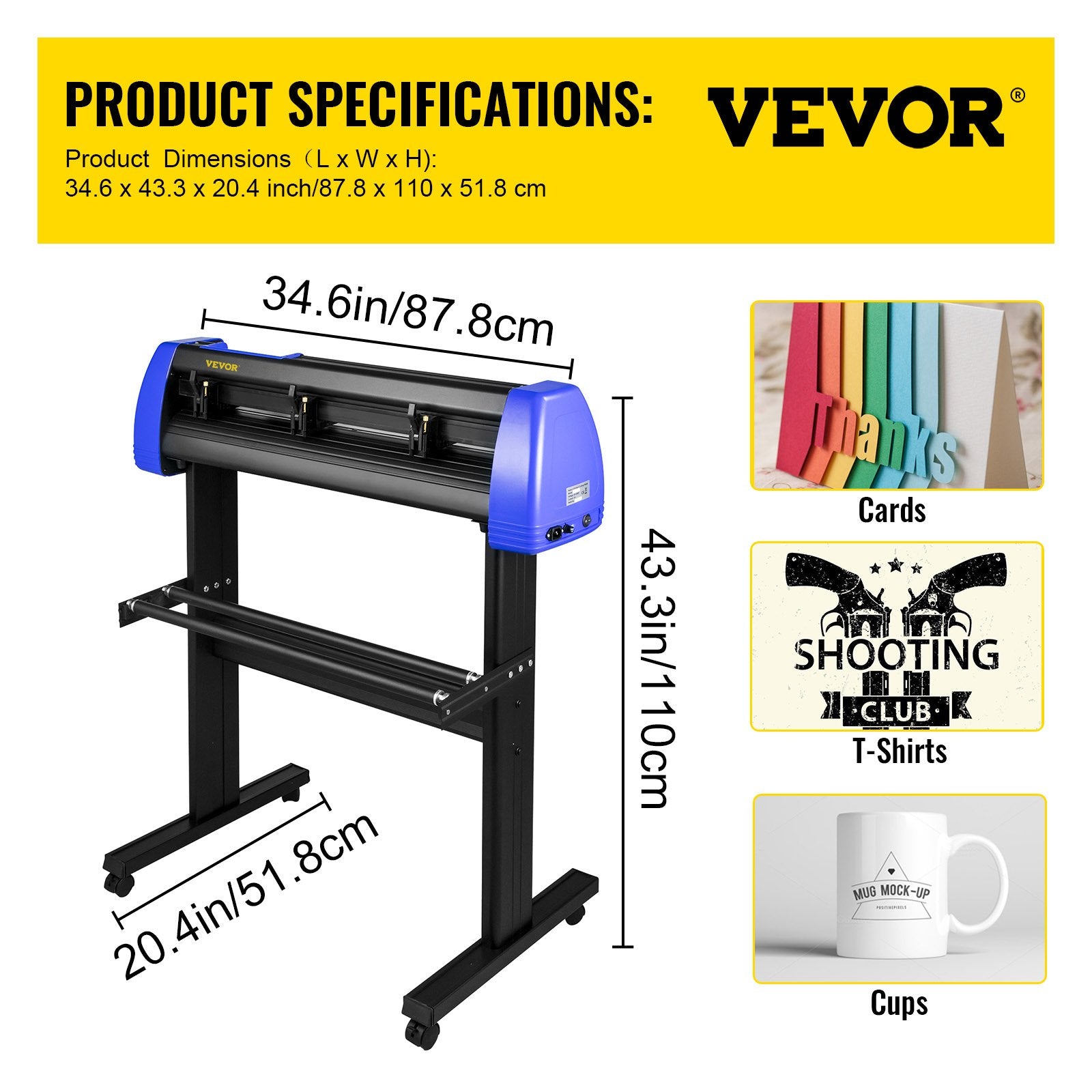 Audio Accessories: VEVOR 720mm Vinyl Cutter/Plotter Sign Cut Machine Software 20 Blades LCD Black