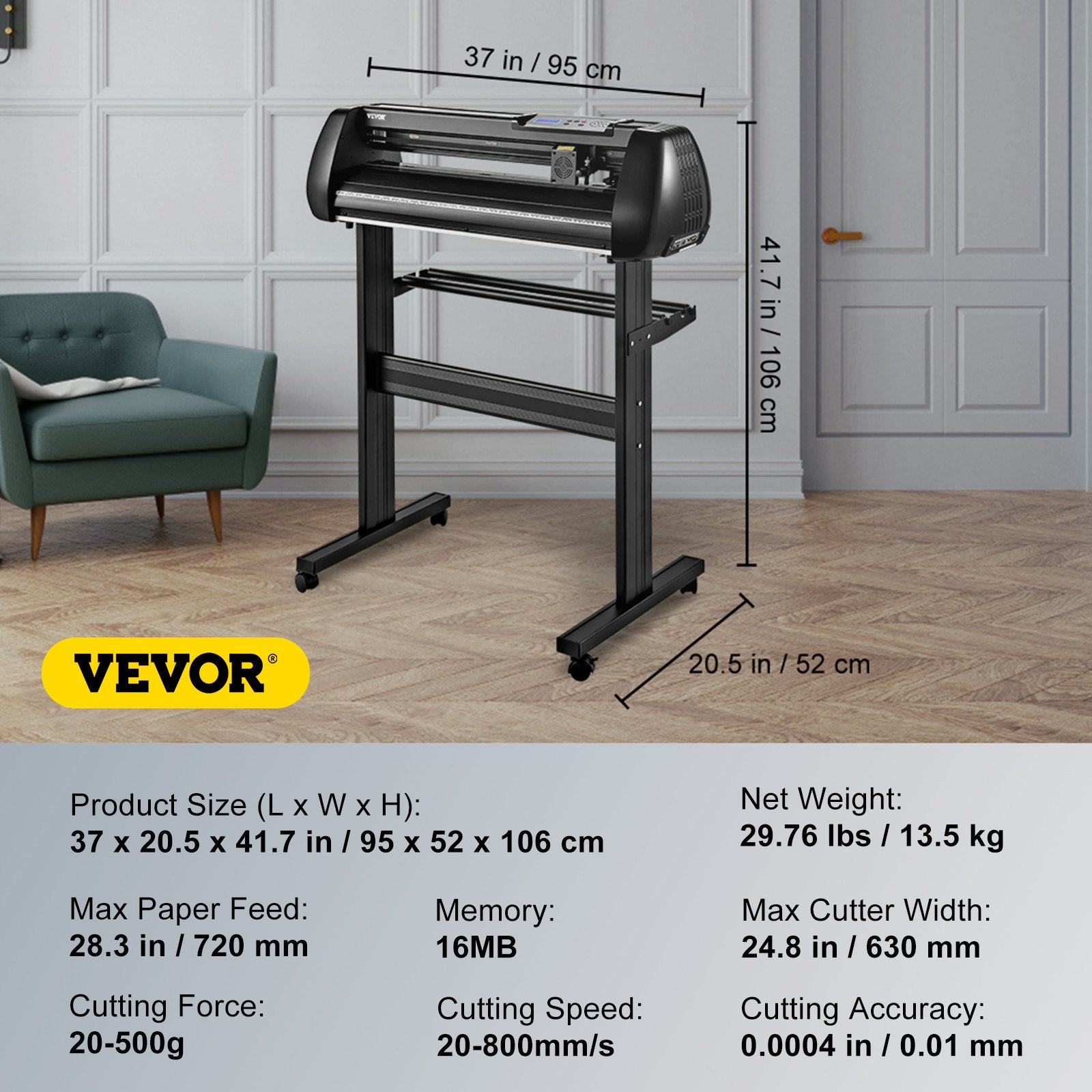 Hand Tools: VEVOR Vinyl Cutter Machine, 28in Offline Bluetooth Cutting Plotter Machine, 400in/10m Steel Roller Shaft Adjustable Speed Force, SignMaster Software Tool DIY Craft Kit for Sign Making Windows & Mobile