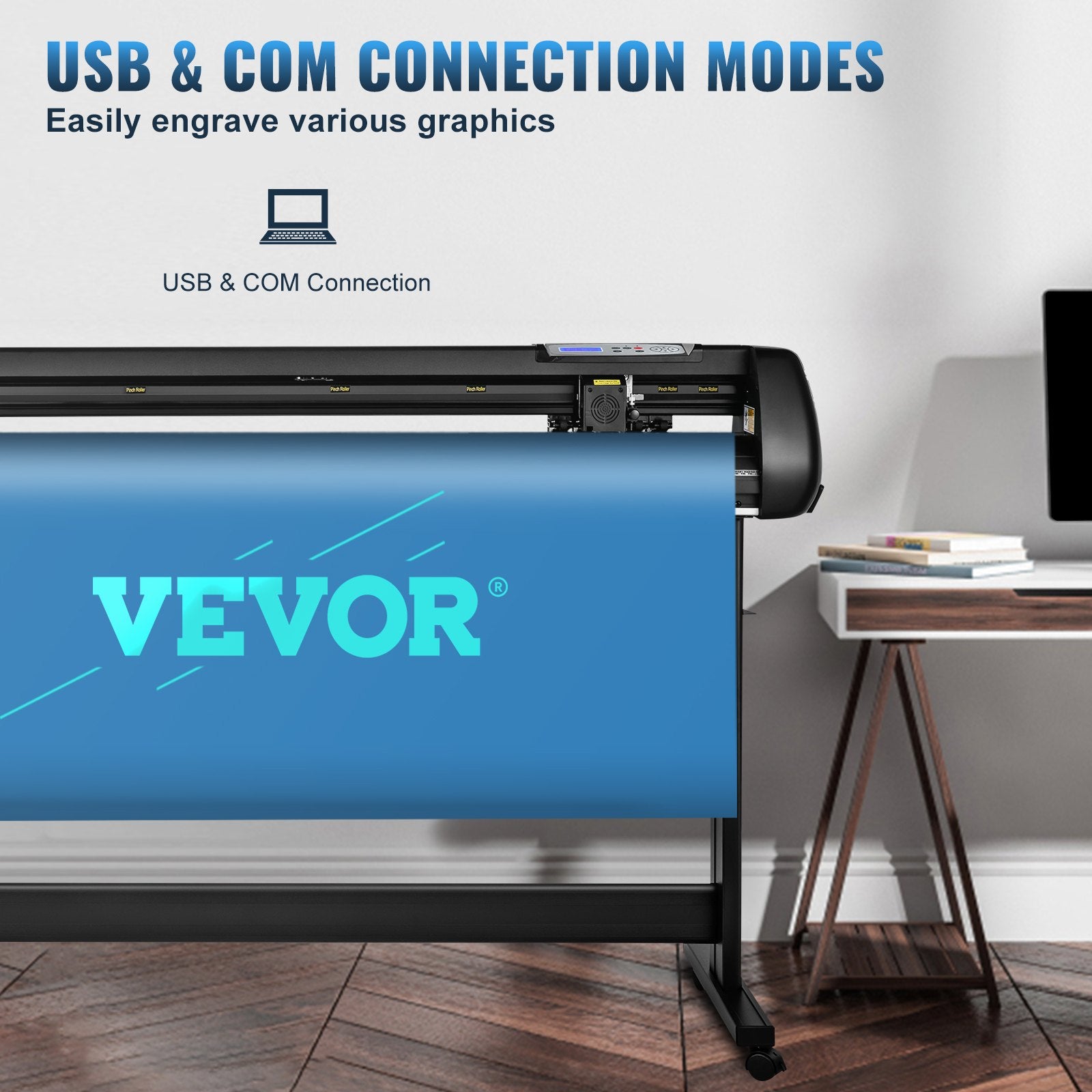CDs & Vinyl: VEVOR Vinyl Cutter, 53inch Vinyl Cutter Plotter with Stand, Adjustable Speed Force for Sign Making Vinyl Plotter, SignMaster Software Vinyl Tape Tools Vinyl Printer Available with COM/USB/Bluetooth