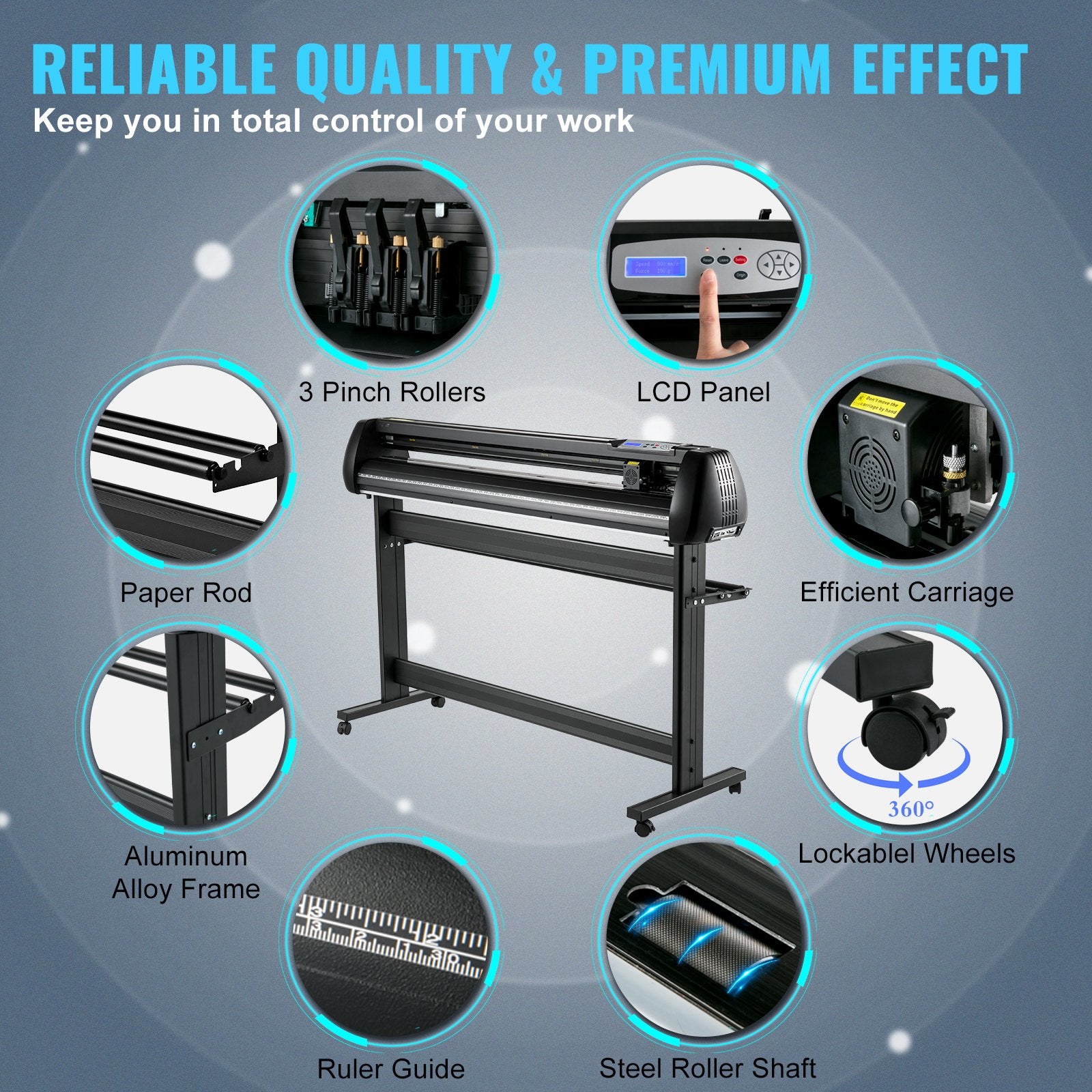 CDs & Vinyl: VEVOR Vinyl Cutter, 53inch Vinyl Cutter Plotter with Stand, Adjustable Speed Force for Sign Making Vinyl Plotter, SignMaster Software Vinyl Tape Tools Vinyl Printer Available with COM/USB/Bluetooth